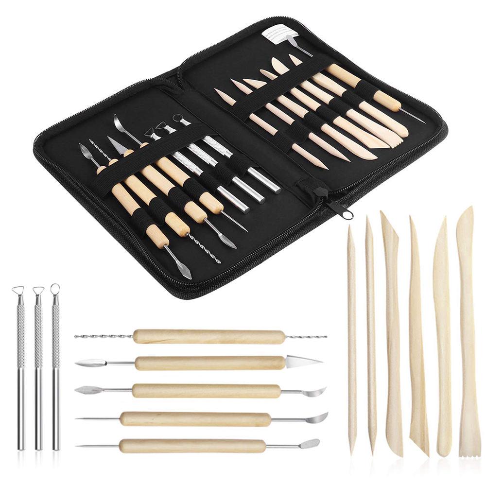 Complete Pottery & Clay Sculpting Tool Set with Storage Case - 14Pcs Polymer Clay Tools for Ceramics Sculpting, Carving & Jewelry Making Complete Pottery & Clay Sculpting Tool Set with Storage Case - 14Pcs Polymer Clay Tools for Ceramics Sculpting, Carving & Jewelry Making