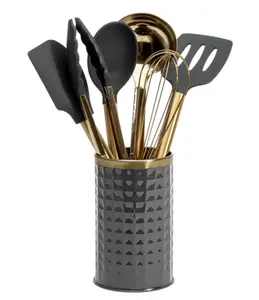 7-Piece Cooking Utensils Set, Silicone and Stainless Steel, Gray