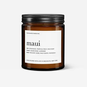 Maui Candle - tropical fruit, herbal, and earthy  Scent,  Light Lavender,  Glass Jar,  Luxury  Fragrance, home  Decor candles