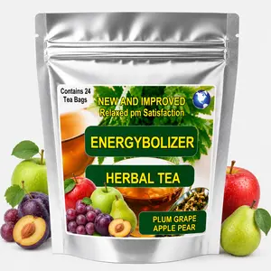 Energybolizer Natural Fruit & Herbal Tea Blend Beverage, 24 Tea Bags, Plum-Apple-Pear Flavor