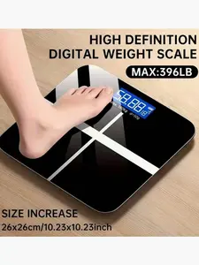 Multi-Function Smart Body Fat And Weight Scale, Bathroom Digital Scale With Tempered Glass Wide Platform, Precise & , Large Digits, Easy-Read Electronic Scale, LCD Display, 390lbs Capacity Bathroom Weight Scale,  Suitable For Home, Fitness, Outdoor