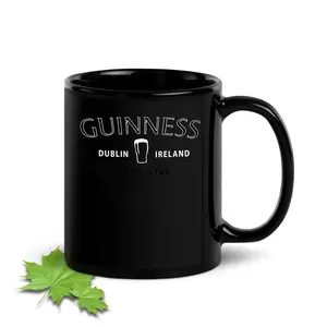 Guinness Dublin Ireland Beer Glass 11oz and 15oz Black and White Mug