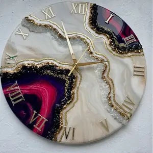 Custom Hand made Epoxy Geode wall clock
