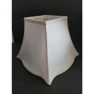 36621 Square Cut Corner Cream Silk Lamp Shade – 7" Top, 12" Bottom, 9" Height