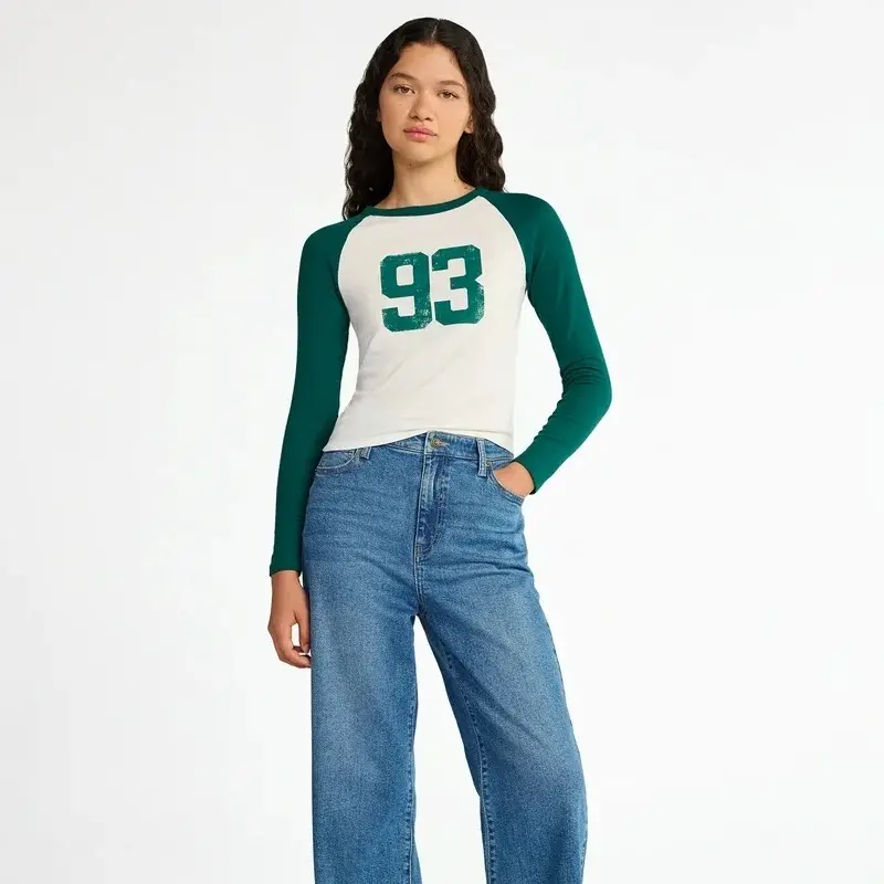 No Boundaries Raglan Tee with Long Sleeves, Women’s cute fall outfits