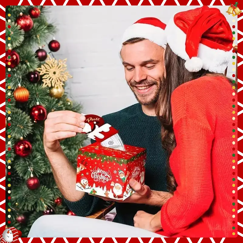 Christmas Surprise Gift Box Set, Santa & Reindeer DIY Money Pull-Out Kit, Festive Cash-Giving Toy and Party Favor for Kids, Party Favors, Child, Santa Theme, Cash Gift, Gacha Diy Surprise Kit, Holiday