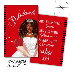 Debutante Notebook Delta Sigma Theta - 100 Pages 5.5"x8.5" Spiral Bound Journal for Delta Youth Program Inspirational Cover Art & Affirmations