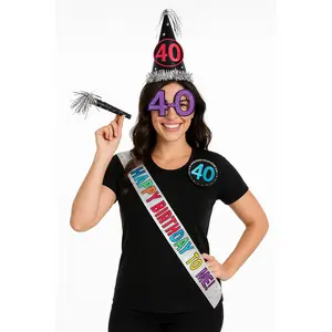 40th Birthday Celebration Accessory Kit - 6 Pieces