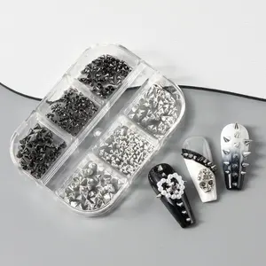 3D Mini Metal Punk Nail Rivet Set, Mixed Size & Cone Spikes, Alloy Nails & Steel Beads, Gothic Jewelry Accessories