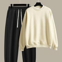 Black pants apricot sweater