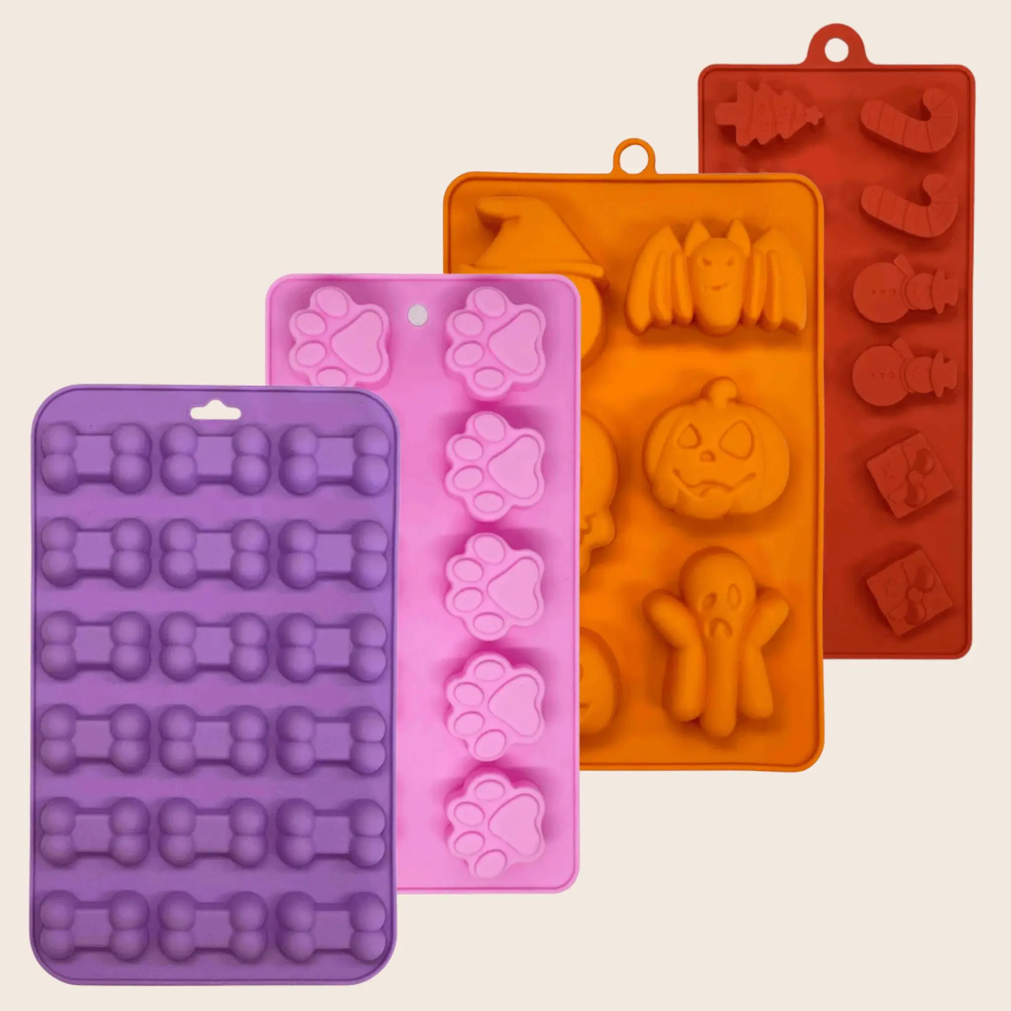 Silicone Pumpkin-Shaped Pet Treat Molds - Non-Stick Dishwasher Safe Bakeware with Cover, Fun Forms Food Shaping & Custom-Shaped Chocolate Sweet Moulds for Pet Snack Making