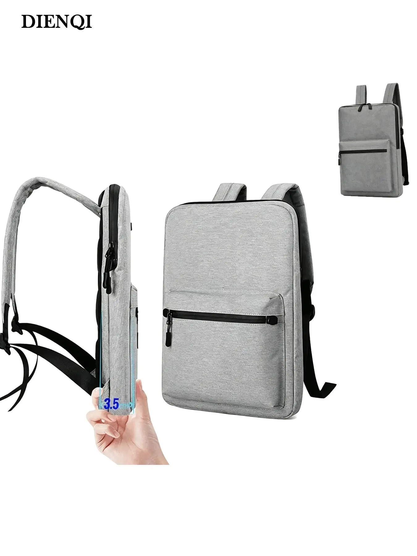 Super Thin Simple Backpack for 13" 14" Laptop, Waterproof Casual Fashion Computer Backbag, Multi-Use Work Bag for Men and Women, Lightweight Computer Bag