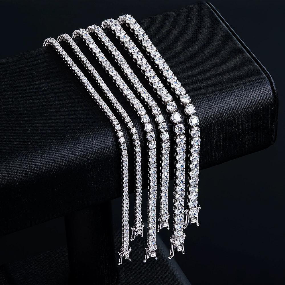 TY GRA Certified Moissanite Tennis Necklace 2/3/4/5/6.5mm Solid Sterling Silver Diamond Tennis Necklaces for Women Man TY GRA Certified Moissanite Tennis Necklace 2/3/4/5/6.5mm Solid Sterling Silver Diamond Tennis Necklaces for Women Man