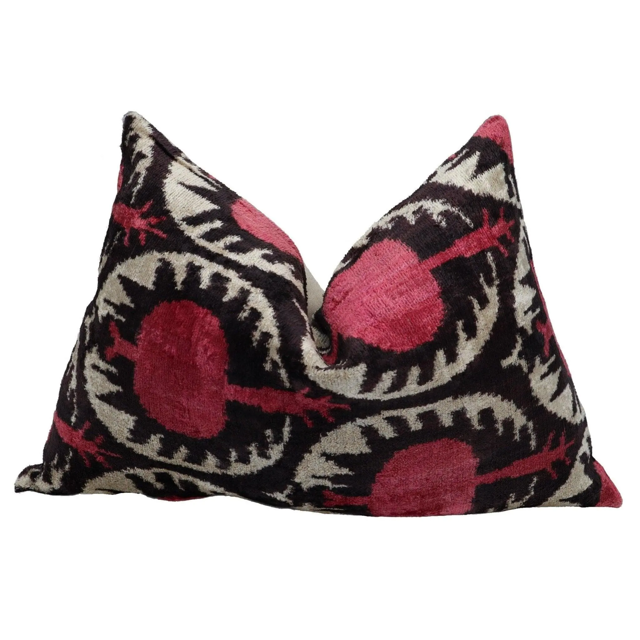 Canvello Luxury Red Pomegranate Velvet Throw Pillows - 16x24 in
