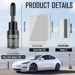 Windshield Crack Repair Fluid Car Window,Car Windshield Repair Kit Windshield Crack Repair Kit Automotive Windscreen Tool,Cracks Gone Glass Repair Fluid for Fixing Chips and Star Shaped Crack(New & Old Packaging Shipped Randomly)