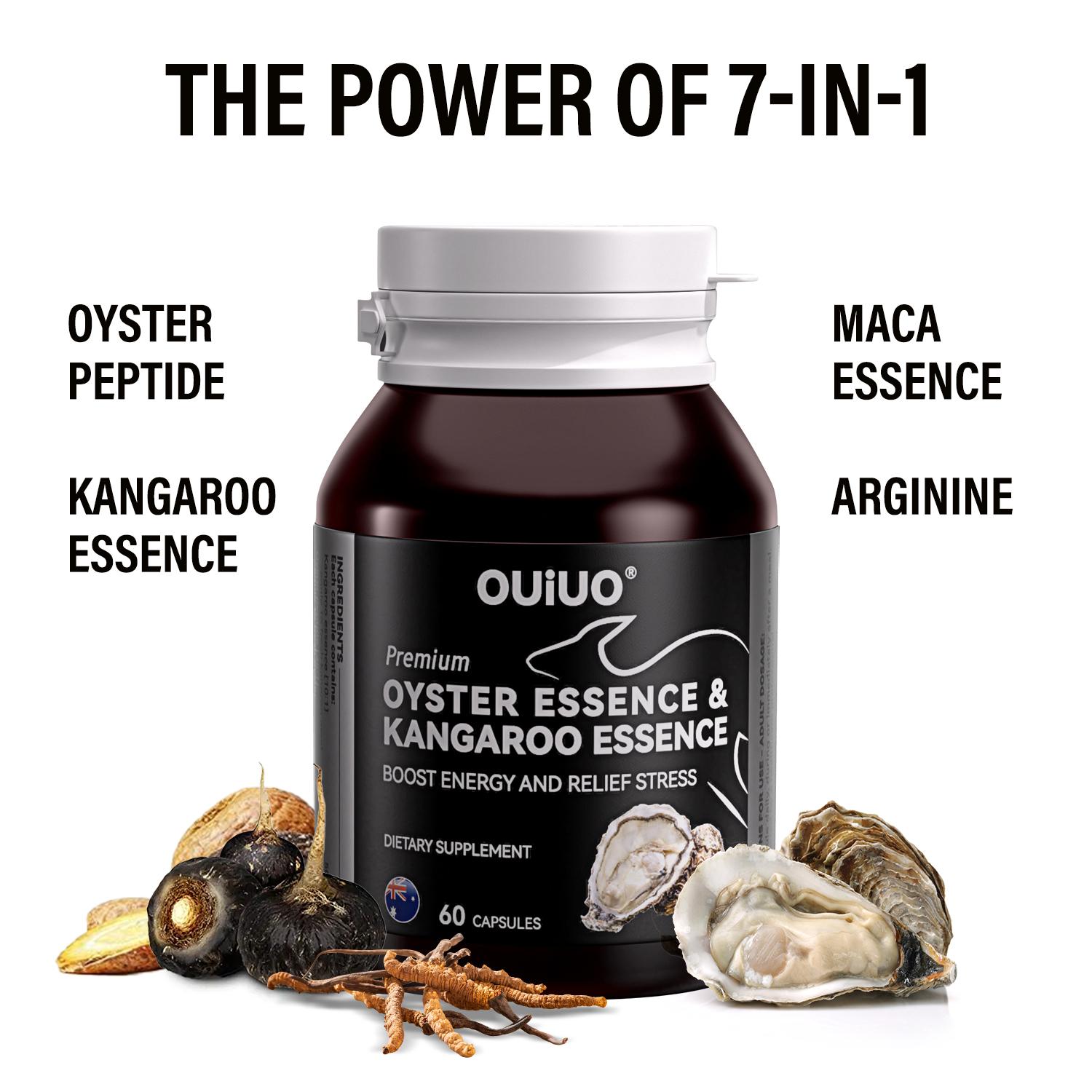 OUlUO-Men's Vitamin - Oyster Kangaroo Capsules - With Arginine Maca Essence Oyster Peptide Kangaroo Essence Zinc Sel