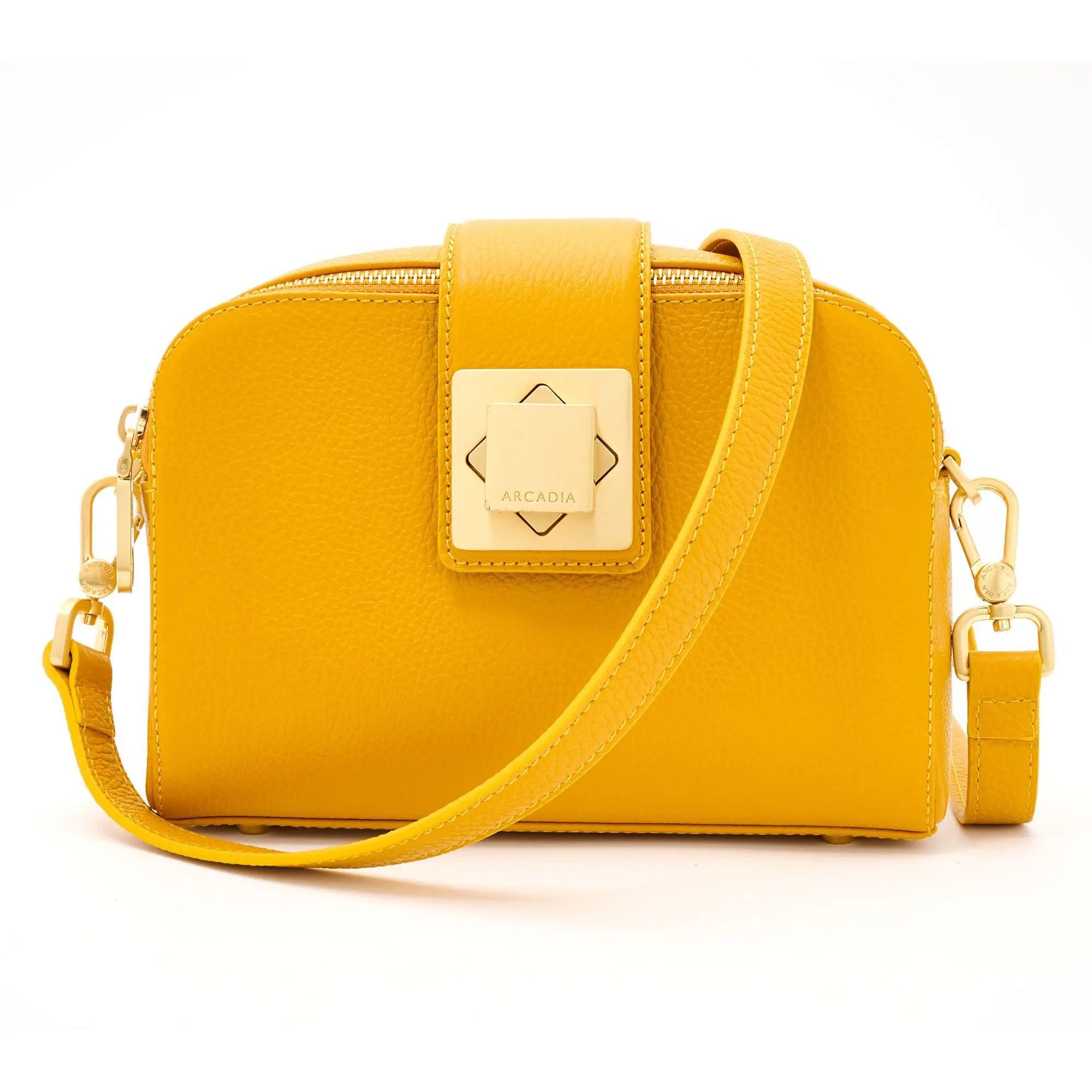 Arcadia Leather Turn Lock Giordana Crossbody