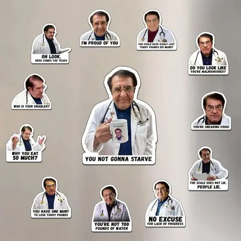 Doctor Phrase Pattern Magnet, 12pcs/set Funny Fridge Magnet, Adults Inspirational Refrigerator Magnet for Diet Control, Magnets For Fridge