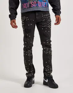 WAIMEA Slim Metal Stud Denim Jeans