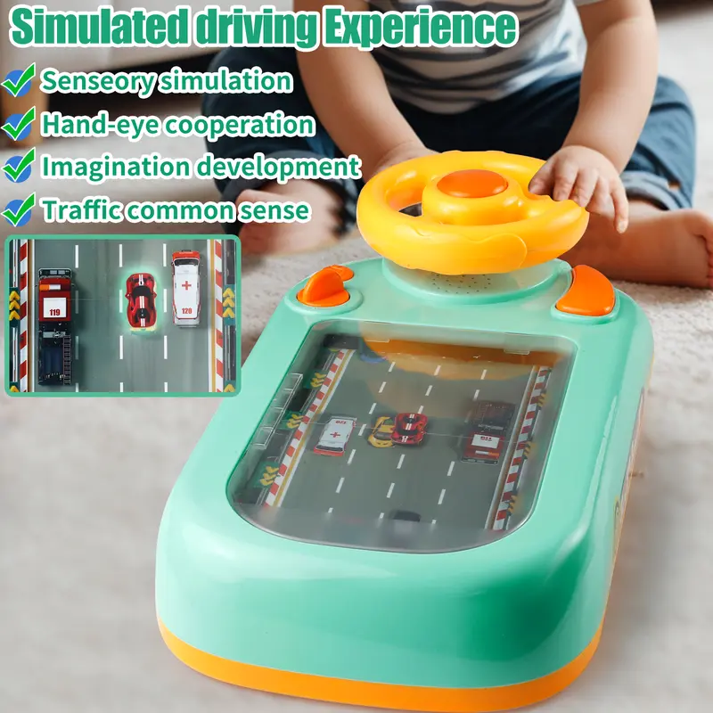Musical Steering Wheel Electric Car Racing Toy for Kids (4-6 Years) - Eco-Safe, Latex-Free, Interactive Game to Build Reaction Skills, PA Gift for Family Playtime