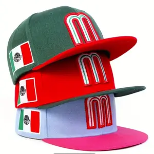 Mexican Style Baseball Cap with National Flag & Lettered Graphic, Adjustable Polyester Sunshade for Unisex Outdoor Sports & Travel, Adjustable Size Hats, Mexican Style Hats Casual Trendy Hat
