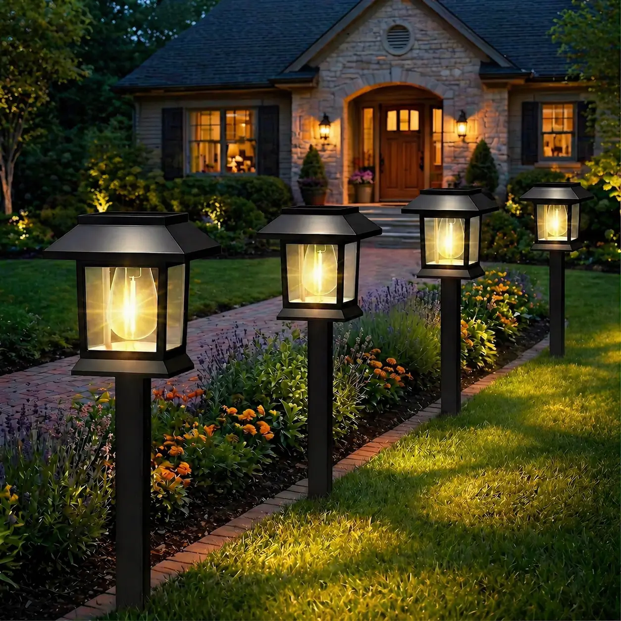 RROETXI Solar Outdoor Lights, Upgraded Waterproof Home Improvement Landscape Lighting for Garden, Walkway, Solar Outdoor Lights, summerwins