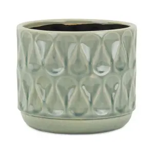 Cheungs 5776L 6.5 x 5.5 x 5.25 in. Lacrima Droplet Pot, Green
