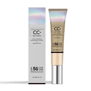 CC+ Color Correcting Liquid Foundation with SPF50+ - Moisturizing, Flawless & Long-Lasting Sunscreen CC Cream
