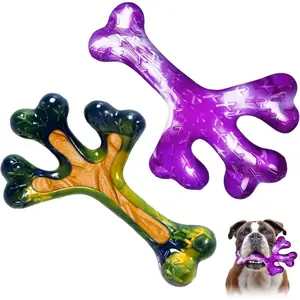 Durable Chew Toys for Large Dogs – 2 Pack Indestructible Beef Bacon Flavored Dog Bones, Tough Puppy Teething Toys for Aggressive Chewers, Long-Lasting Pet Dental Toys, Non-Toxic Puppy Gifts dog water bowl