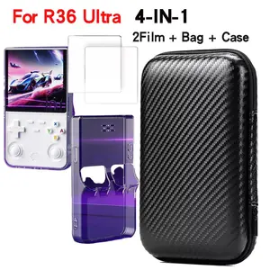 Transparent Protective Case for R36 Ultra Game Console, Anti-Drop Hard Storage Bag, Eva Shell, Scratch-Resistant Screen Film