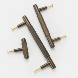 Antique Brass Stripe Cabinet Knobs and Pulls