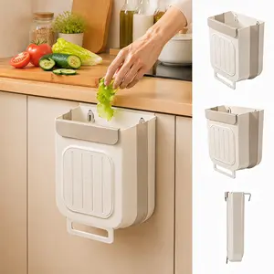 Large Capacity Foldable Hanging Trash Can, Multi-Use Storage Bin, Space Saving Over Cabinet Door Garbage Bin, Collapsible Waste Bin for Kitchen, Bathroom, Car, RV & Camping