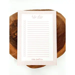 Pink Gingham To-Do Checklist Notepad