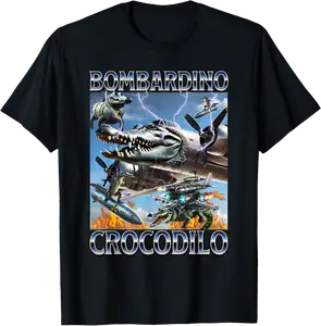 Bombardino Crocodilo - Italian Brainrot Meme T-Shirt - Nataliesa Shop 55B0F27RHZ56