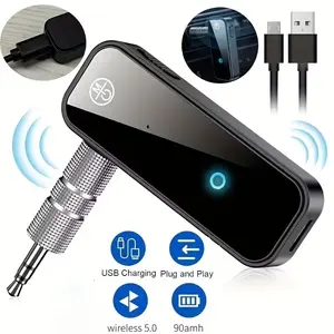 Wireless 5.0 Car Bluetooth Receiver Car 2-in-1 Wireless Transmitter and Receiver Adapter Hands-free 3.5mm Jack Suitable for car Audio System TV Computer Headphones