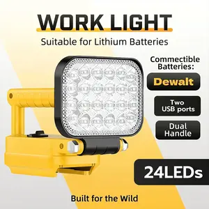 LED Spot Light, Cordless LED Lamp, 3 Inch, Fits 20max Battery, Dual USB Charging, Camping, Car Repair, Emergency, Outdoor Fishing