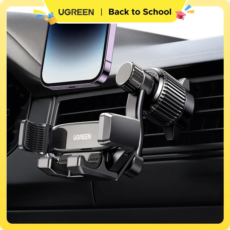 UGREEN Car Phone Holder 360 Degree Rotated Gravity Air Vent Phone Mount, Compatible with iPhone 17 16, Samsung, 360 rotation Cellphone Grip Stand- tiktokshopbacktoschool, Car Accessory, Car Mount Smartphone