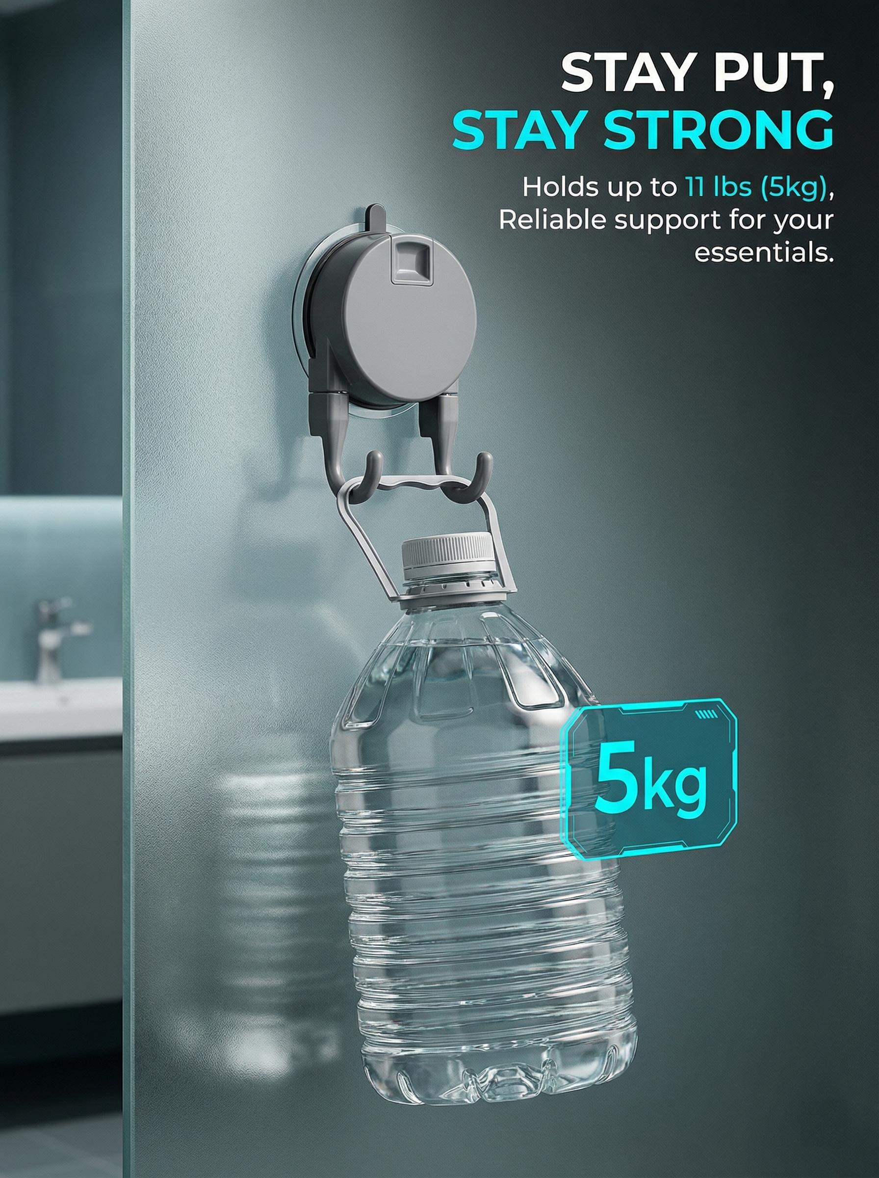 No Drill Suction Cup Hooks, Heavy Duty Vacuum Suction Hooks with Double Hooks, Reusable Waterproof Wall Hooks for Bathroom Kitchen, No Damage Hanger for Towels, Utensils, Bags, Renters Friendly, Fits Tile Glass Marble Metal No Drill Suction Cup Hooks, Heavy Duty Vacuum Suction Hooks with Double Hooks, Reusable Waterproof Wall Hooks for Bathroom Kitchen, No Damage Hanger for Towels, Utensils, Bags, Renters Friendly, Fits Tile Glass Marble Metal