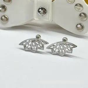 1PC lotus petal earring - Geometric pattern of lotus shape, used for hidden spiral perforation in the shape of a lotus, soft bone Bohemian style spiritual accessory, exquisite gift