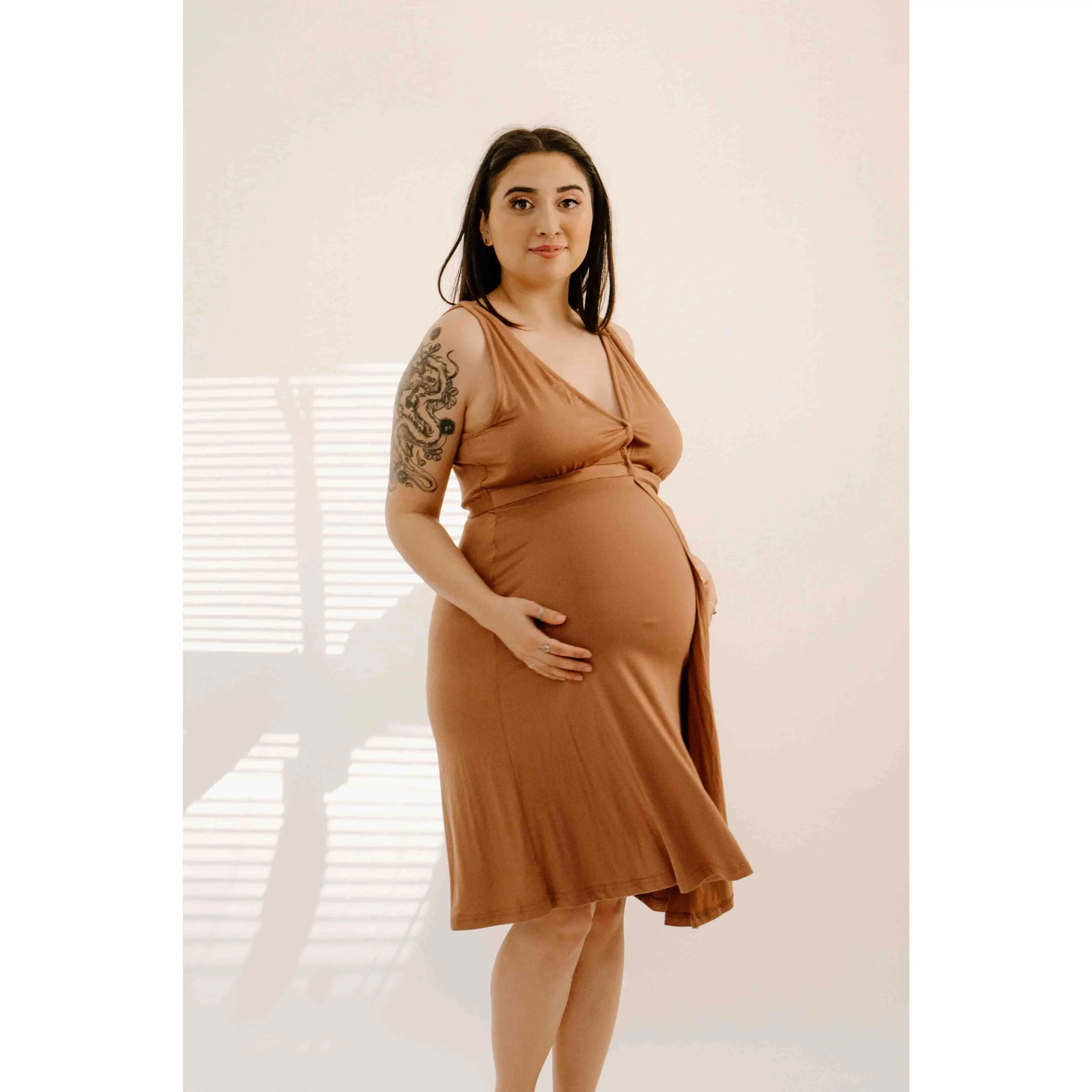Juliet Labor & Postpartum Gown in Caramel-Limited Time