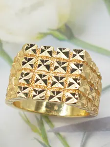 Men's Geometric Texture Star Design Ring, Simple Jewelry for Daily Wear, Ideal Gift for Dates, Engagements, Parties, Valentine's Day