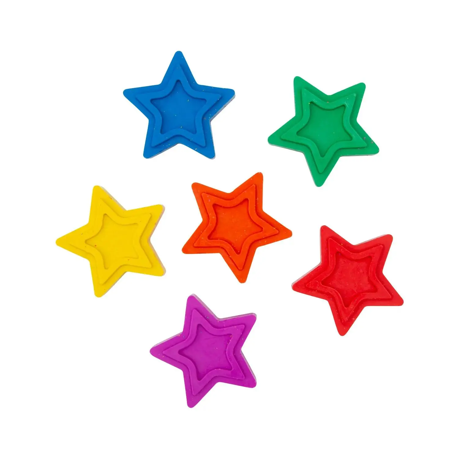 Star-Shaped Crayons - 6-Color, 24-Piece Art Materials, Coloring Tool for Classroom & Crafting Supplies, Portable Art Supplies