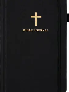 JUBTIC Bible Journal, 4 Months Bible Verse Mapping Journal,Sermon/Scripture/Bible Notebooks for Note Taking,Christian Gifts  (5.6 * 8.5")-Black & Beige