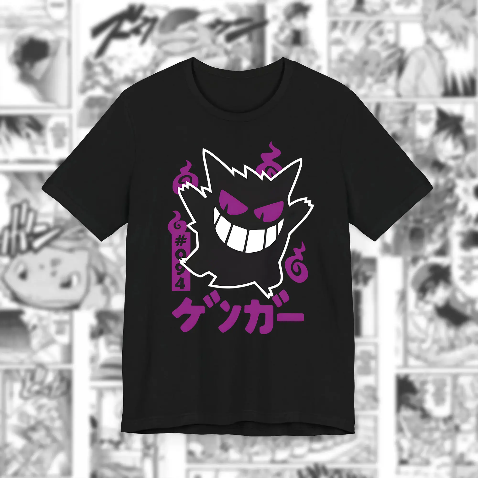 Gengar Anime Shirt, P0.ke.m0n Japanese Shirt, Anime Manga Shirt, Game Shirt, Graphics Tee, Top Menswear Unisex Casual T-shirt