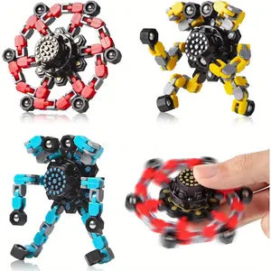 Finger Toy Fidget toys Transformable Spinners Funny Toys Transformable Chain Robot DIY Deformation Robot Mechanical Spinners For Teens Adults