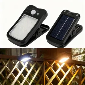 Clip on Solar Lights for Fence, 3 Modes Solar MotionLights Outdoor Waterproof, 60LEDs 500LM PortableSecurity Light for Fence, Deck, Garage, Camping,USB Charging