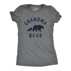 Womens Grandma Bear T Shirt Funny Cute Family Bears Tee for Ladies Funny Womens T Shirts Cute Vintage Fashion Casual Ladies T-Shirt Gift Animal Tops for Women Funny Grandma Top Women's Novelty Tees Dark Grey