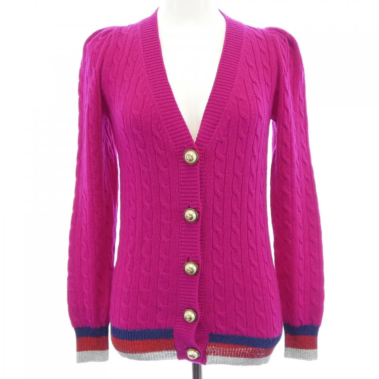 Pre-owned GUCCI Cashmere Small Leather Goods Cardigan