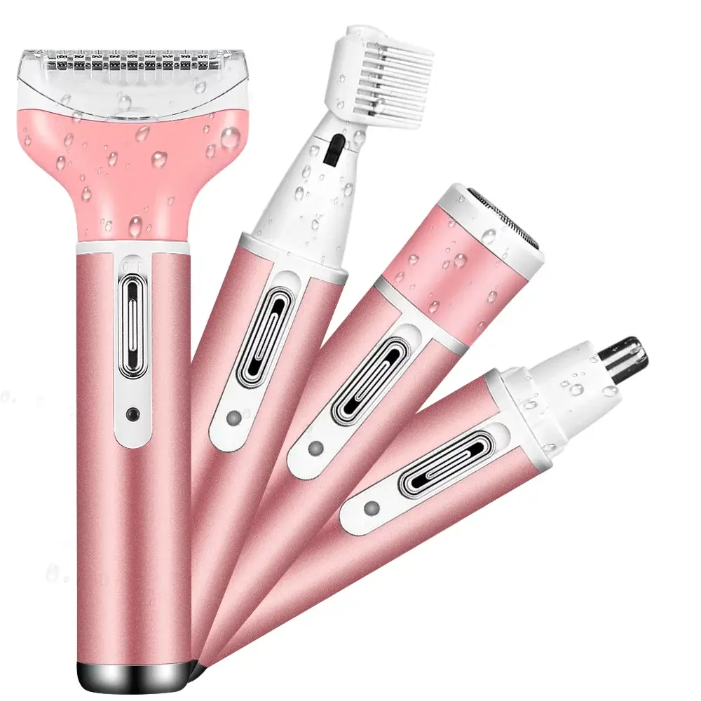 Painless Electric Groomer: 4-in-1 Nose Hair Trimmer, Beard Clipper, Mustache Shaver, and Eyebrow Razor