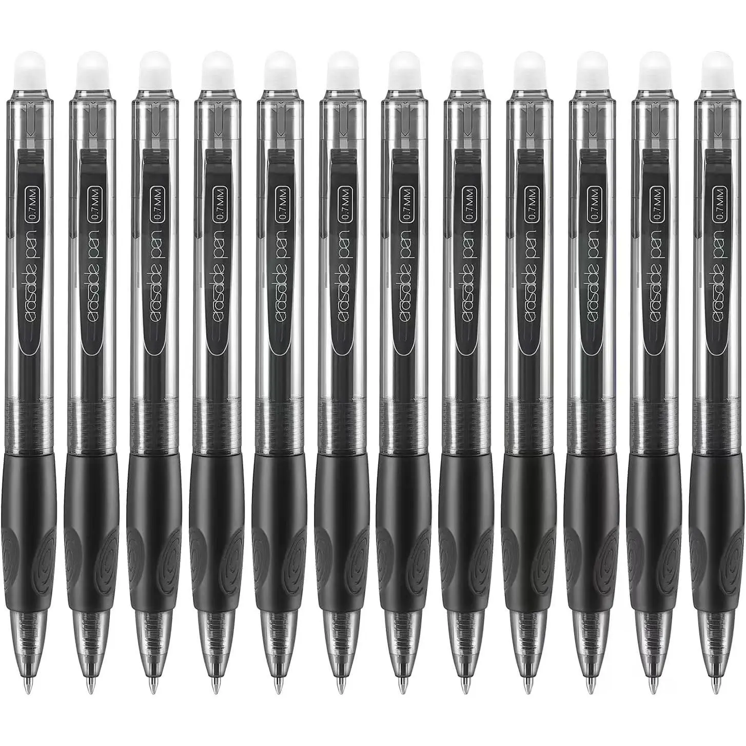 Erasable Pens Click Fine Point 0.7 mm Retractable Erasable Gel Pens for Completing Sudoku and Crossword Puzzles 12 Pack (Black)